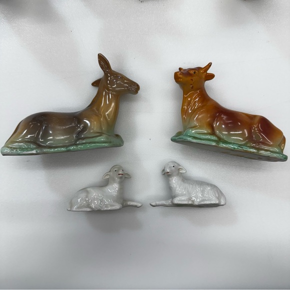 Complete 12pc Nativity Hand Decorated British Hong Kong H.C. Prange - Picture 2 of 4